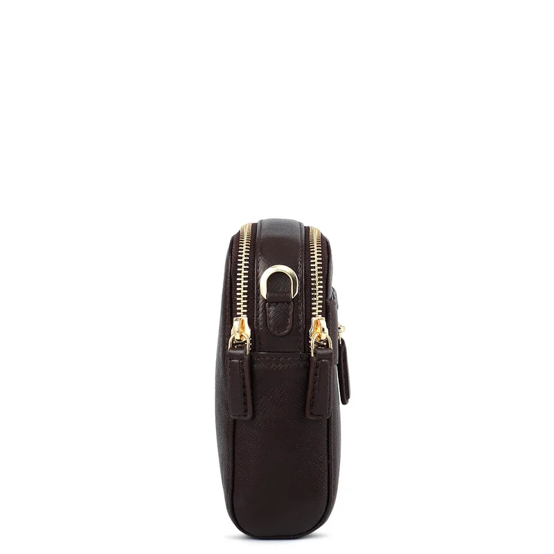 Da Milano Chocolate Small Franzy Leather Sling - Chocolate for Women | Best Price UAE